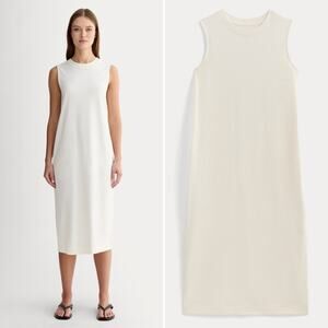 Everlane Weekend Tank Dress Canvas Cream Small Organic Cotton Midi New Relaxed